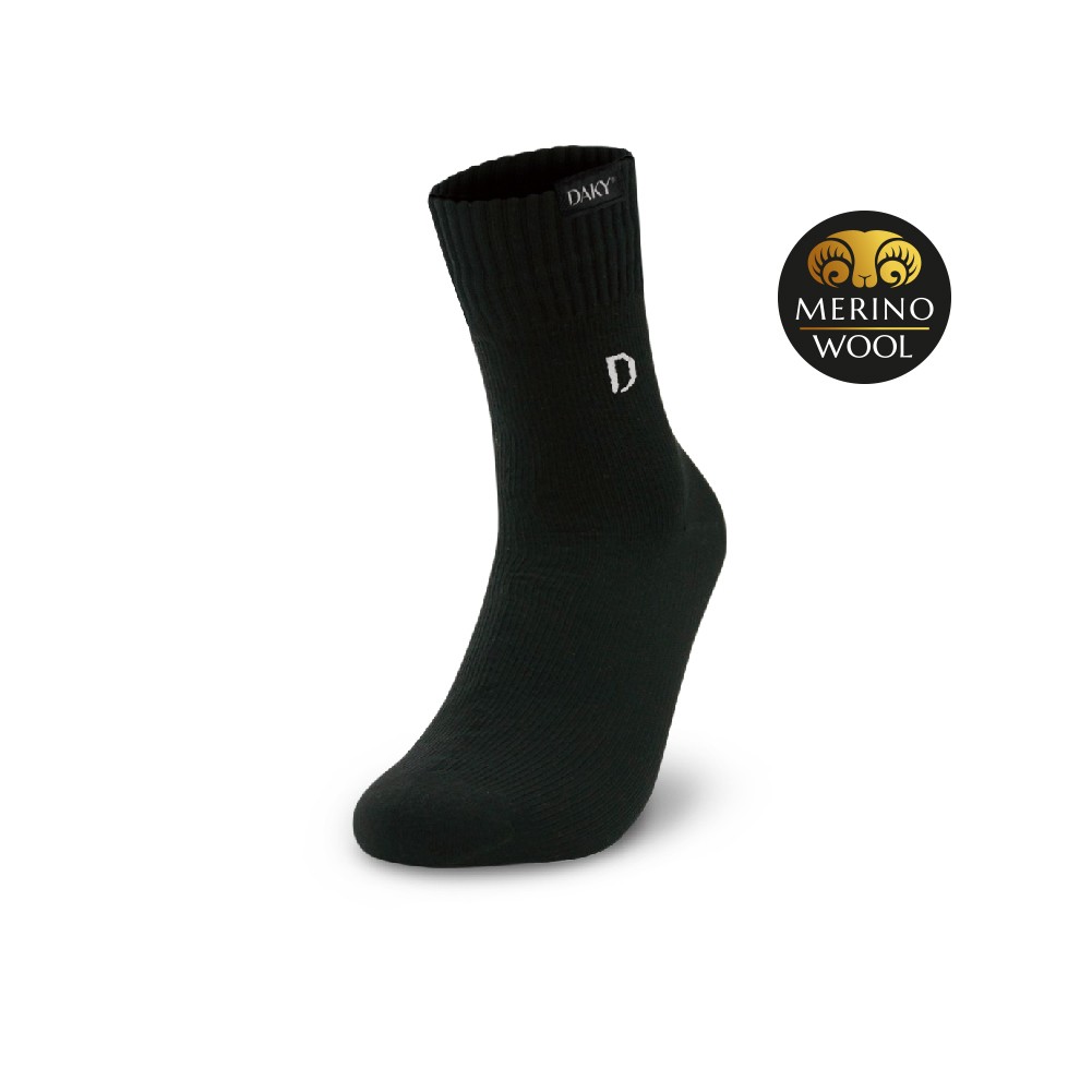 DAKY (PHANTOM PLUS) - WUDU COMPLIANT & WATERPROOF BLACK SOCKS (Merino Wool)