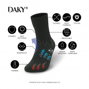 DAKY (PHANTOM X) - WUDU (MASAH) COMPLIANT & WATERPROOF BLACK SOCKS